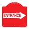 Signmission Designer Series Sign-Right Arrow Entrance, Red & White Aluminum Sign, 18" H, RW-1818-24234 A-DES-RW-1818-24234 - alternate 1